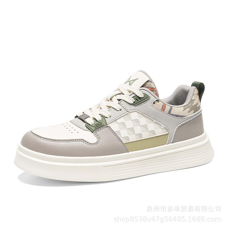 Men's New Trendy Fashion Versatile Casual Trendy Shoes Ethnic Style Thick-soled Low-top Cushioning Comfortable Sports Skateboard Shoes