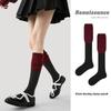 Renaissance Women's Seamless Color Block Mid-Calf Socks: Autumn/Winter Versatile Piled-Up Style