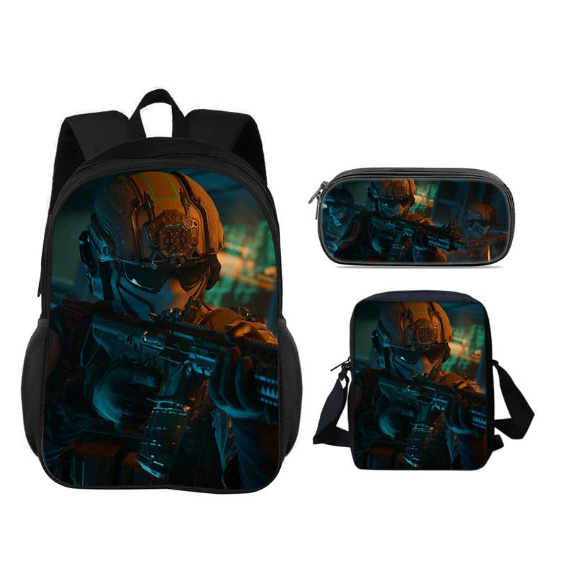Call of Duty Backpack, Pencil Case, Shoulder Bag, 3-piece Set, Cartoon Print, New Trend, Best Campus Companion for Students