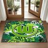 VfL Wolfsburg FC Design Crystal Velvet Rug Soft Decorative Mat for Bedroom Entrance