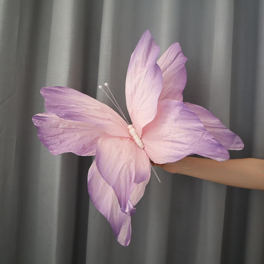 NEW 3D Simulated Flowers 30/50CM Large-scale Giant Paper Butterfly Colorful Window Display Photography Props Party Supply