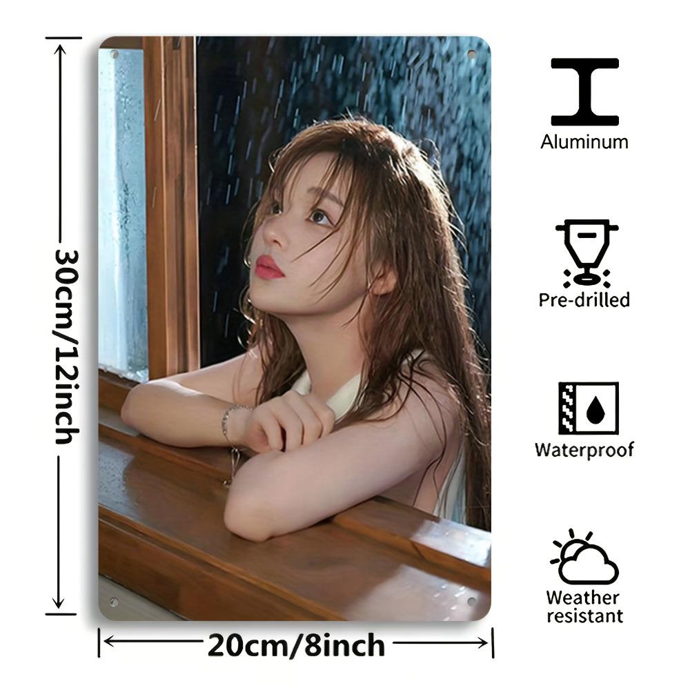 

Elegant Raindrop Woman Aluminum Wall Art D Flat Frameless x Inch Modern Home Decor for Living Room Bedroom Office Gif 20x30cm（7.8x11.8inch）