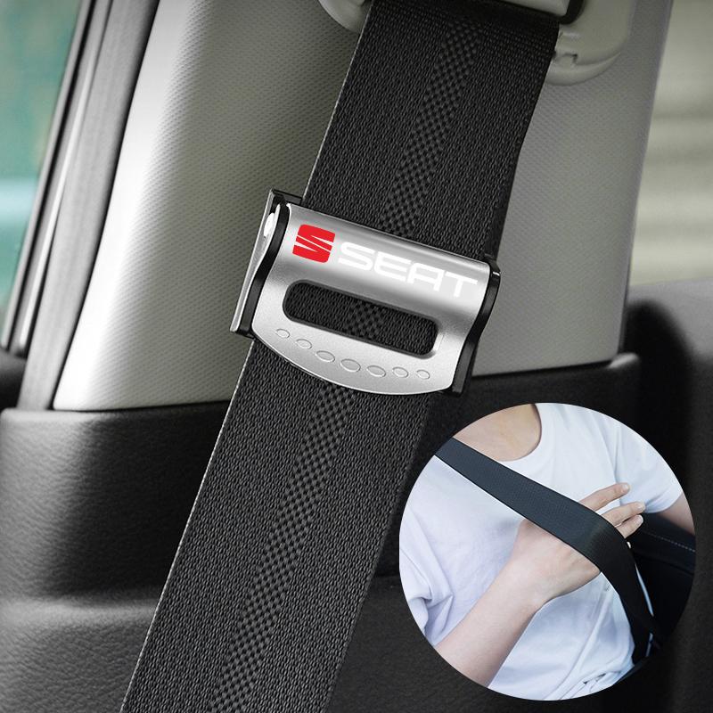 2pcs Car Seat Belts Clips Safety Adjustable Stopper Buckle Clip for Seat Alhambra MK3 Leon FR Altea Ibiza Toledo Cordoba Arona Ateca