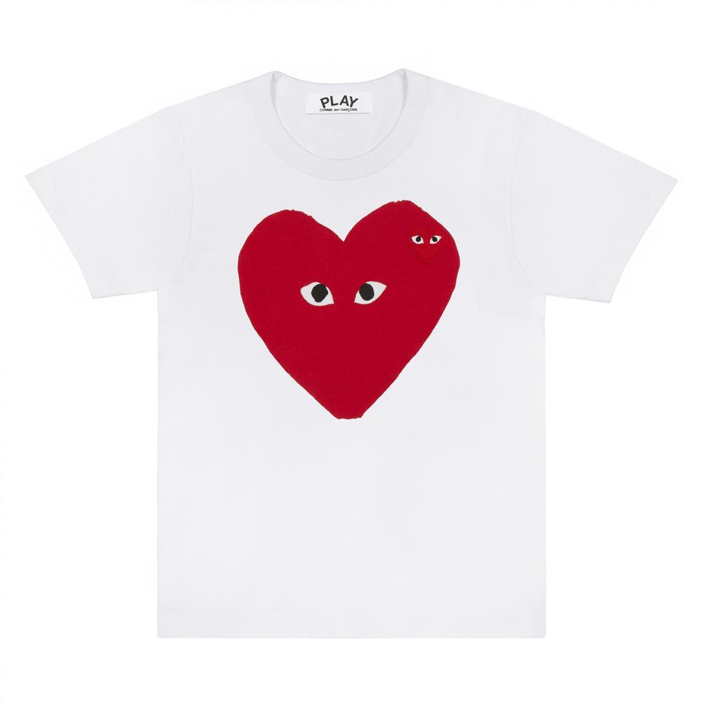 Unisex Crew Neck Short Sleeve Loose Fit Casual T-Shirt Colorful Heart Digital Print Basic Top
