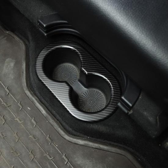 2X Interior Rear Cup Holder Trim Cover For Dodge Ram 1500 2010-2017 Carbon Fiber