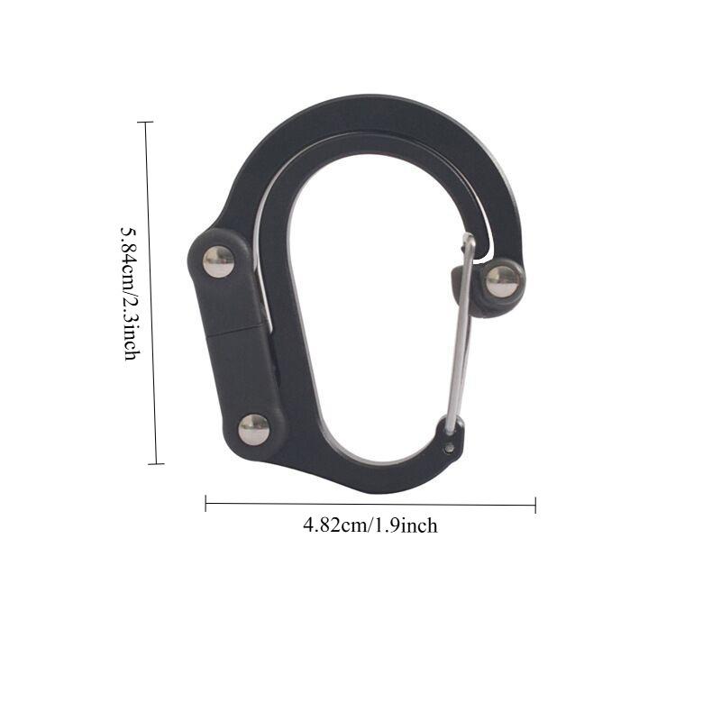 D-Shaped Aluminum Alloy Carabiner Clip Quickdraw Multi Function Safety Outdoor Camping Gear Accessory