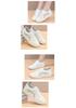 Women's White Leather & Mesh Breathable Shoes - Soft Sole, Non-Slip, Korean Style for Spring/Summer
