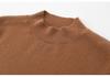 Women's Urban Style Pure Cashmere Slim-Fit Winter Knit Sweater with Half-High Neck