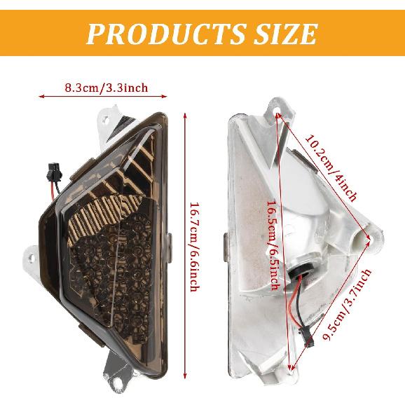 PSLER Turn Signal for Ninja400-24W Motorcycle Led Tail Light Front Auxiliary Lights Lamp for ninja 400 650 2018-2024,250 300 2013-2018,1000 Z1000SX