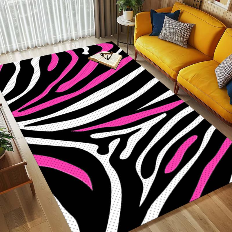 Pink Zebra Living Room Nonslip Area Rug Soft Carpet For Bedroom Game Playroom Sofa Office Home Decor Doormat Christmas Gift C9301777