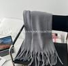 Winter new solid color versatile thickened scarf mohair fringed soft waxy warm student scarf women