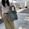 Ladies' Handbag Street Trendy Alphabet Large Capacity Tote Bag Women's East Gate Denim Cloth Bag
