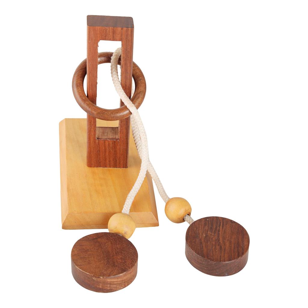 Shriji Crafts Holzseil und Ring Organisches Montessori IQ Spiel Puzzlespiel