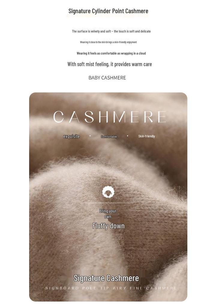 Women's Loose Fit Cashmere Sweater, Round Neck, Saddle Shoulder Design for Autumn and Winter