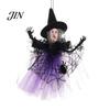 Halloween Party Decoration Witch Doll Decoration, Spooky Ghost Pumpkin Hanging with Gauze Skirt for Indoor Outdoor Decor Seasonal Ornament