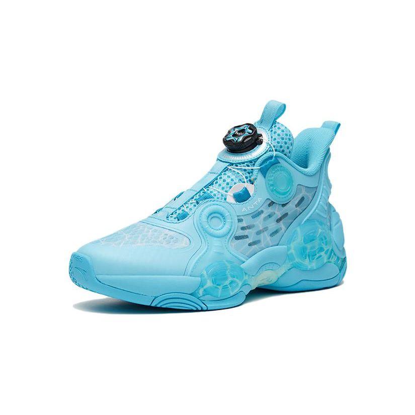 Anta Kids Asymmetric 2 Simple Comfortable Non-Slip Durable Mid-Top Basketball Shoes Kids Basketball Shoes Mercury-Blue 312321102H-5