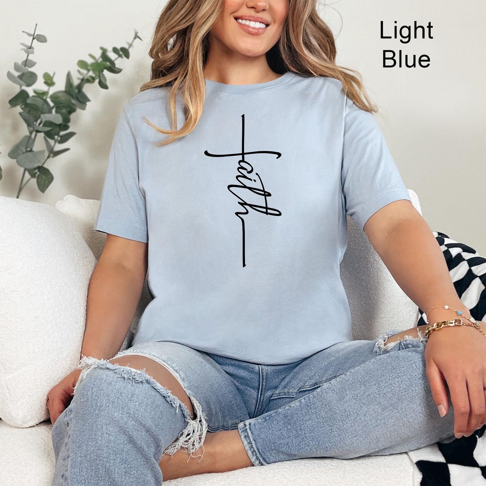 Faith Cross Graphic T-Shirt | Christian Unisex Tee XL