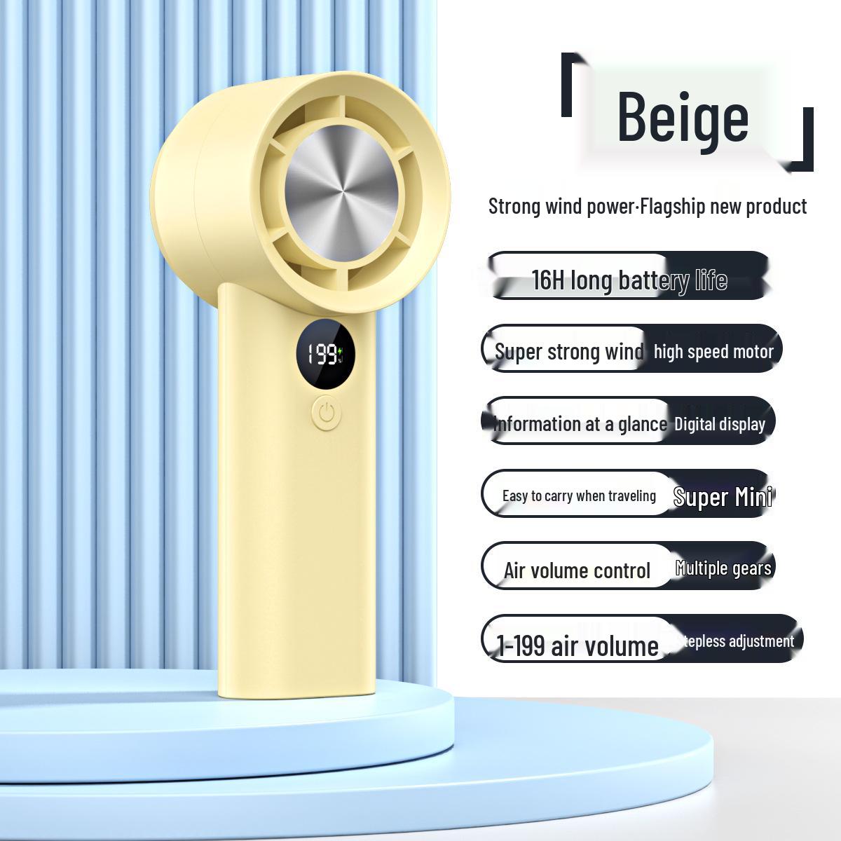 

New 199-Speed Handheld USB Mini Fan with Stepless Regulation and Powerful Turbine