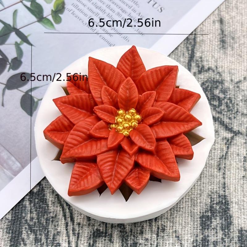 Hot Sale Poinsettia Christmas Flower Silicone Sugarcraft Mold Resin Tools Cupcake Baking Mould Fondant Cake Decorating Tools