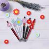 24Pcs Flower Bead Adornment Delicate Flower Handmade Necklace Beads Round Silicone Beads for Crafts and Home Decors