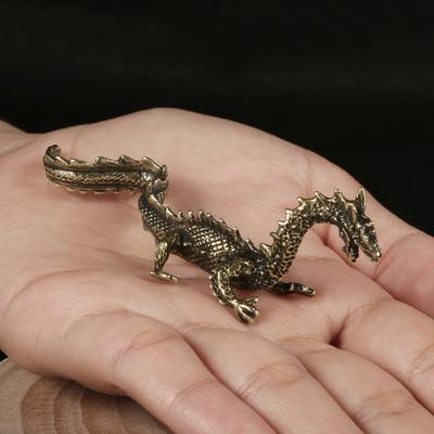 Chinesisches Tierkreiszeichen Drache Schwebende Schreibtischdekoration Drache Bronze Antike Dekoration Teehaustier Handwerk Sammlung