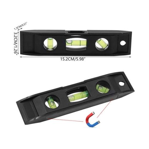 Portable Spirit Level, Magnetic Torpedo Level, 6-inch, Multi-Function Design, for Furniture Placement/Wall-Mounted Adjustment, ABS Shock-Resistant, Po