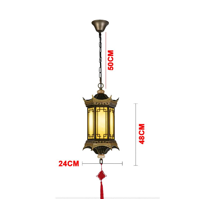 

Водонепроницаемый подвесной светильник Hexagonal Pavilion Outdoor, двор в китайском стиле, уличная беседка, двор, вход на виллу, карнизы E27 lamp holder&Without E27 bulb бронзовый