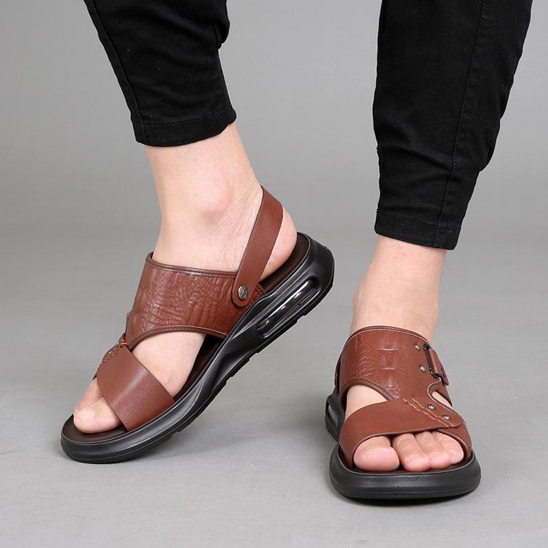 Cow Leather Summer For Men Sandals High Quality Genuine Leather Men Slip-on Beach — фото 5