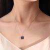 Beixi S925 Sterling Silver Geometric Black & White Epoxy Necklace for Women - Simple Fashionable Design