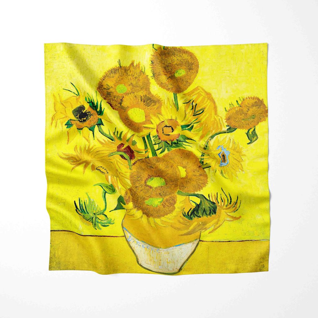 Luxury Brand Women Fashion Oil Painting Scarf  Silk Shawls Scarves Summer Lady Bandanas Foulard Hijab Scarfs For Ladies