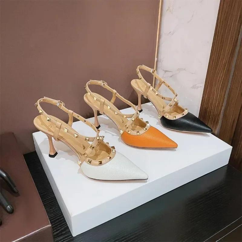 Pointed High Heeled Sandals for Women with Thin Heels for External Wear. 2024 Spring/Summer New European and American Versatile