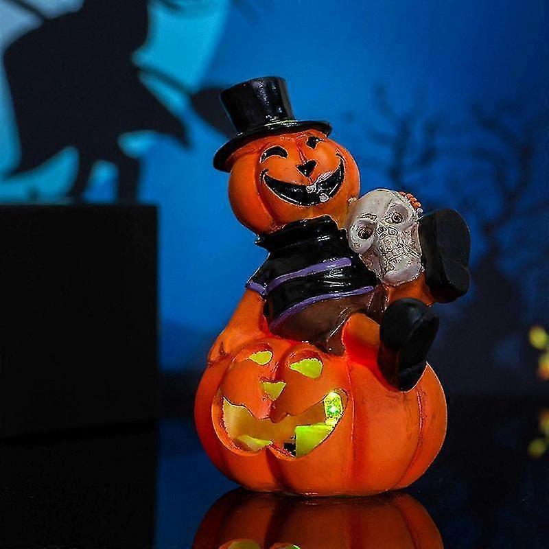 Halloween Skull Pumpkin Lamp Halloween Lantern Pumpkin Led Light Led Flickering Flameless Light Pumpkin Tealight For Landscape