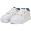 PUMA Suede Leather Mesh Low Top Sneakers White Green Unisex 384214-01