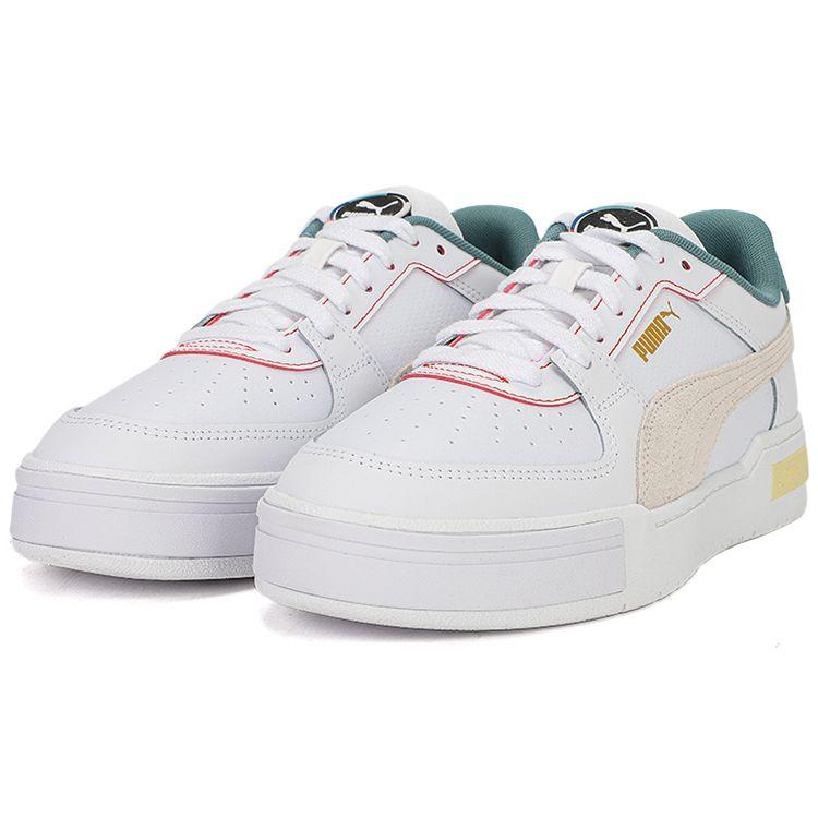 PUMA Suede Leather Mesh Low Top Sneakers White Green Unisex 384214-01