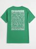 Change Never Look Back Street Graphic Mens Cotton O-Neck T-Shirt Summer Loose Oversize Clothing Breathable Brand T-Shirts