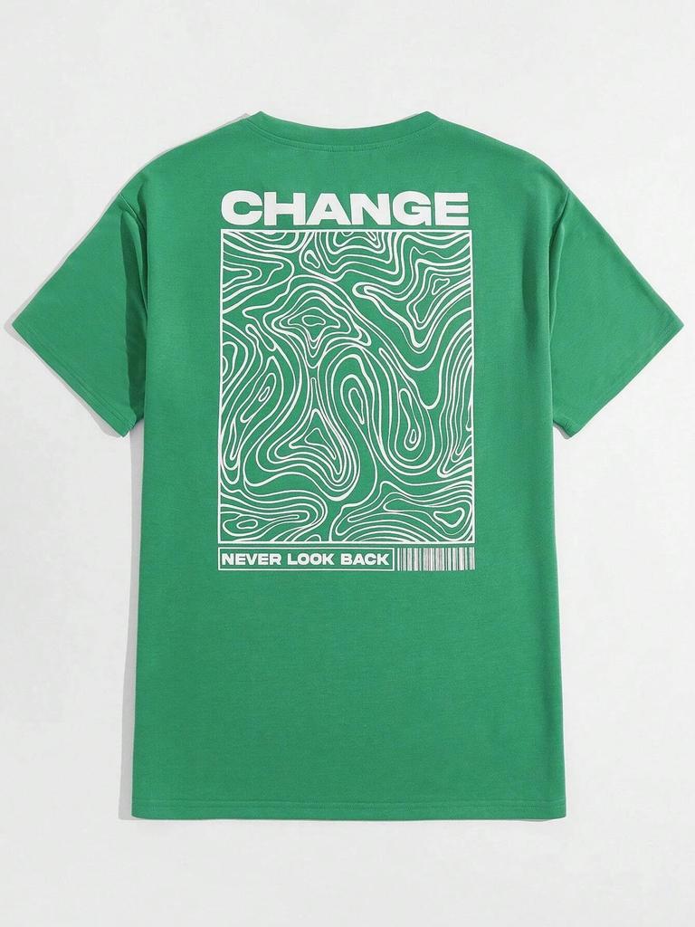 Change Never Look Back Street Graphic Mens Cotton O-Neck T-Shirt Summer Loose Oversize Clothing Breathable Brand T-Shirts