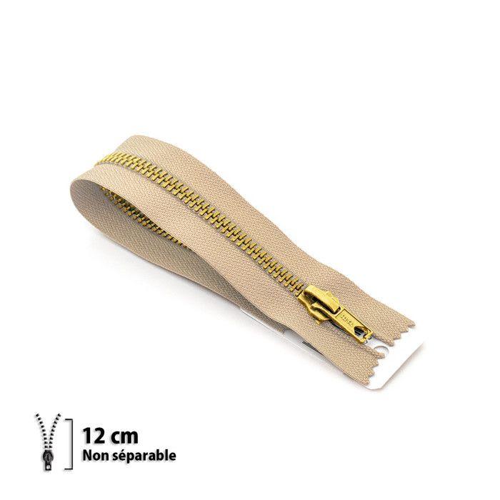 Fermeture éclair Z14 - laiton Non séparable 6mm - 12 cm