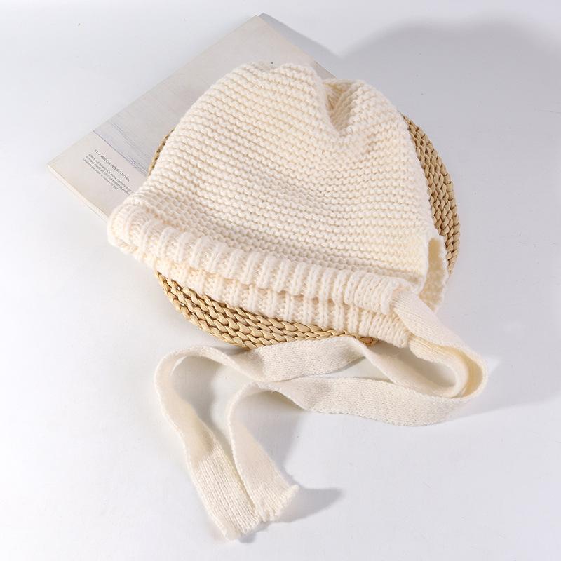 

Зимняя Защитная Ушная Шапка-Балаклава на Шнуровке Теплая Женская Вязаная Шапка