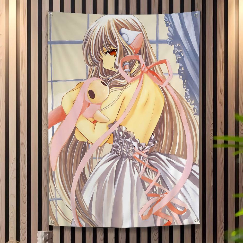 CChobits Cartoon Klassischer Anime Cartoon Flagge Kunst Science-Fiction Zimmer Heimdeko Wandbehang Heimdeko Banner