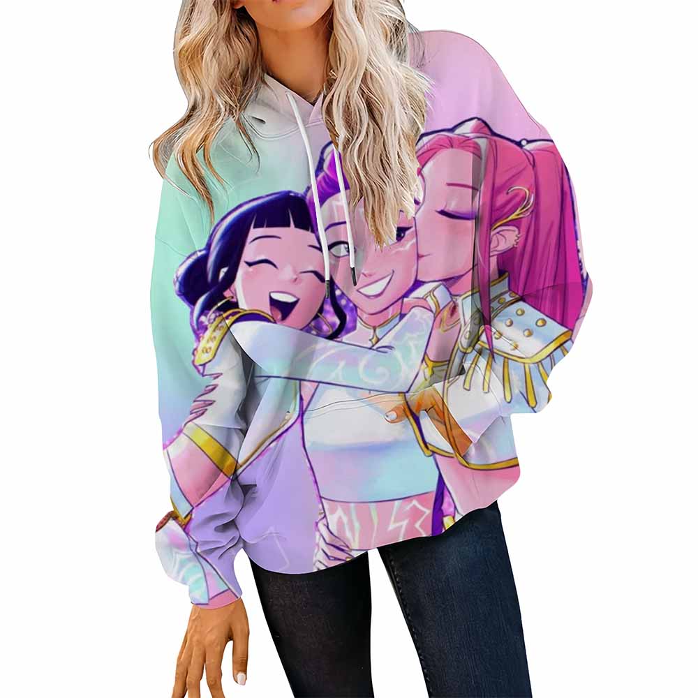 KPOP Demon Hunters Women's New Hooded Sweatshirt Oversized Soft Kangaroo Pocket Long Sleeve Autumn Winter Fashion Hoodies