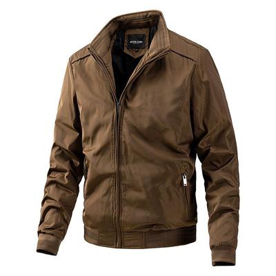 Men's Fall Winter Casual Windbreaker Jacket Cargo Lightweight Stand Collar Military Bomber Jackets Coat for Men Zip Up Outdoor Jacket With with Pocket