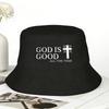 God Is Good Christian Jesus Cross Bucket Hat Summer Korean FisherUnisex Hats For Unisex Women Hip Hop Pattern Sunscreen Hats