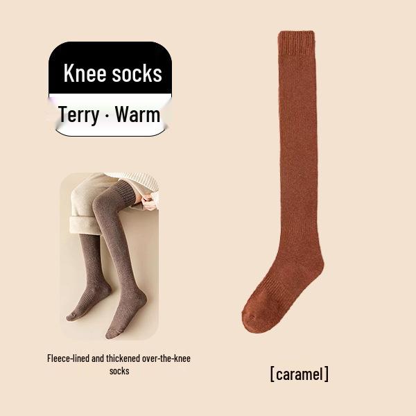 Women's Velvet Thickened Over-the-Knee Warm Socks with Knee Pads for Autumn & Winter
