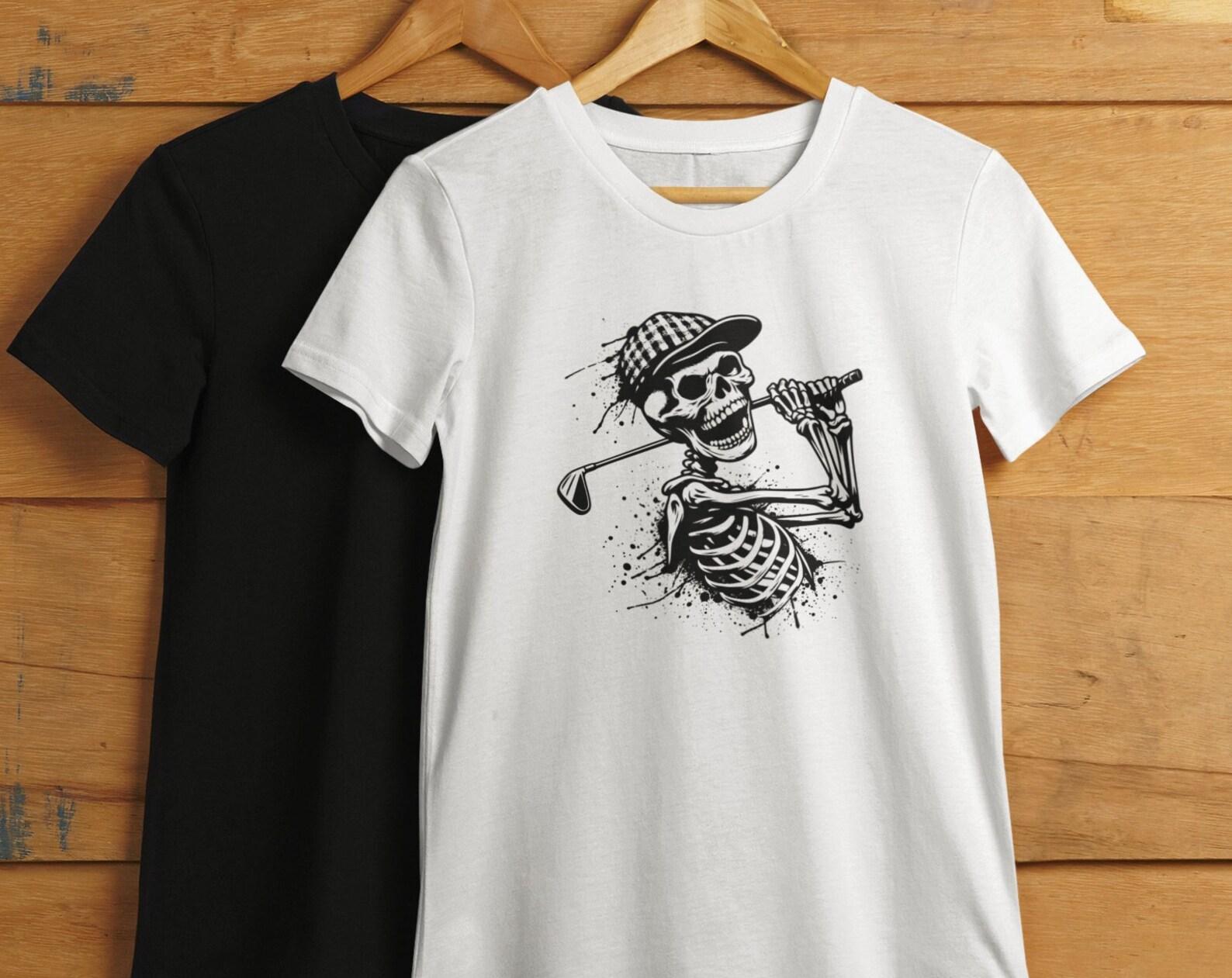 Skeleton Golfer T-Shirt, Halloween Golf Gift 3XL