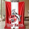 FC Köln Testo con Nome Personalizzato Coperta in Flanella Logo Calcio Coperta in Pile Personalizzata Regalo Speciale per Divano Camera da Letto Casa