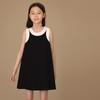 Hacikis Girls' Little Black Sleeveless A-Line Dress