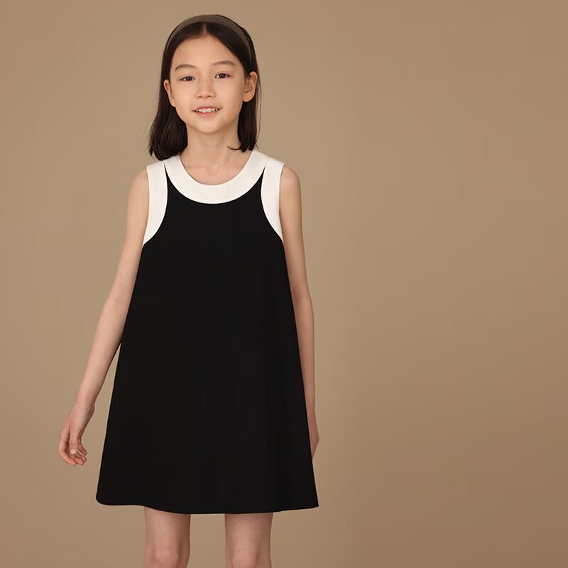 Hacikis Girls  Little Black Sleeveless A-Line Dress 110
