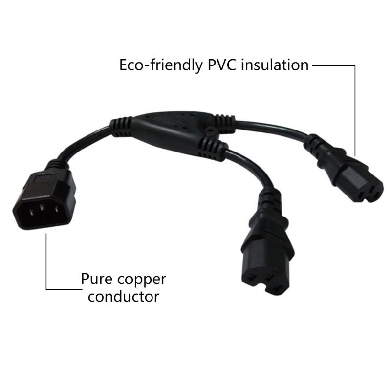 Einzel C14 auf Doppel C15 Stromkabel Y-Typ Splitter Adapterkabel Verlängerungskabel Stecker auf Buchse für USV PDUs Steckdose