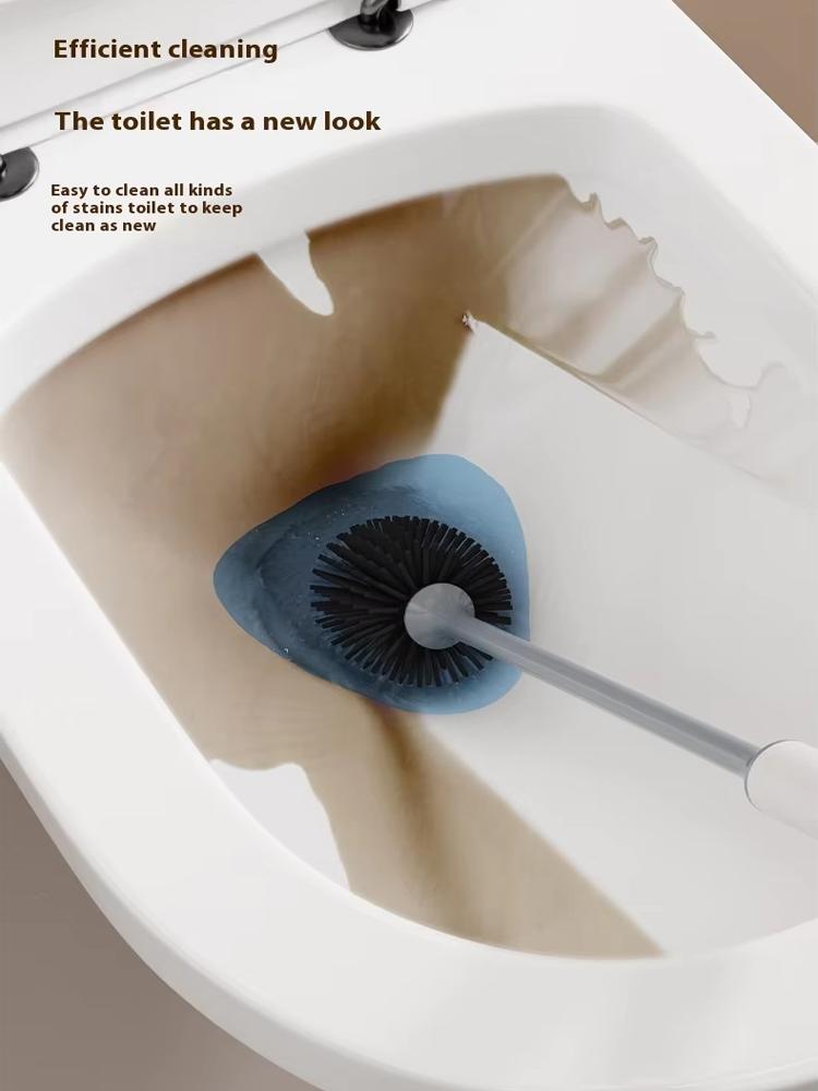 Set perie de toaletă în formă de măslină Mâner lung Silicon moale Multifuncțional Curățător de uz casnic pentru baie Fără colțuri moarte Flexibil Curățare profundă Igienic