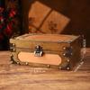 Wooden Treasure  Chest Portable Vintage Distressed Storage Trunk Handbag For Jewelry Toys Storage Box Organizer Photo Props